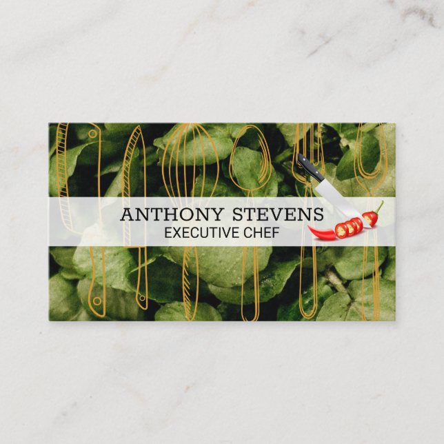 Salad Bar | Chef | Kitchenware Business Card (Front)