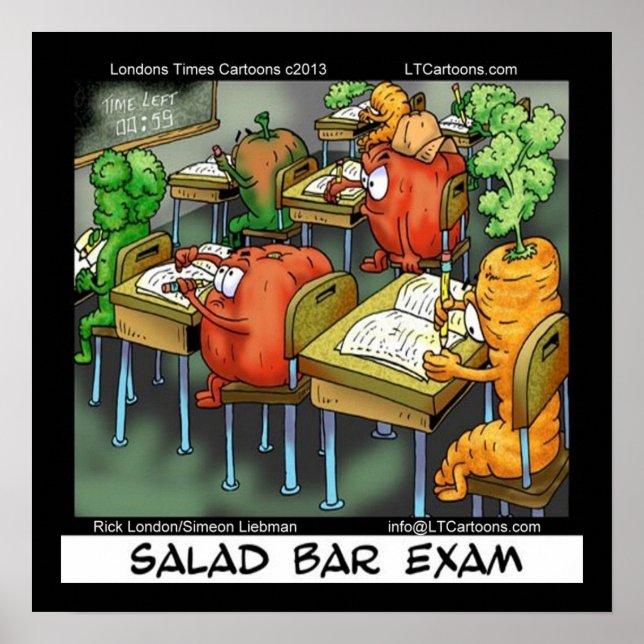 Salad Bar Exam Funny Vegan Lawyer Poster (Front)