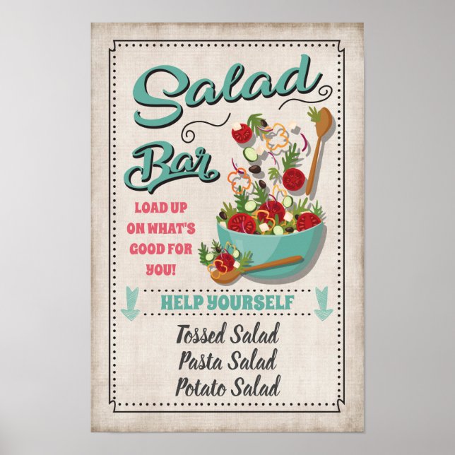 Salad Bar Party Sign (Front)