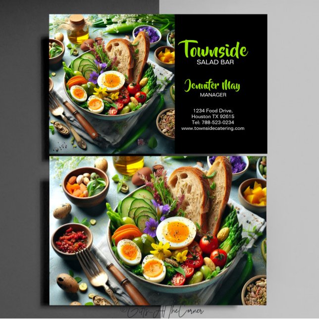 Salad Bar Restaurant Business Card (Creator Uploaded)
