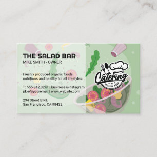 Salad Being Tossed and Seasoned   Catering Business Card