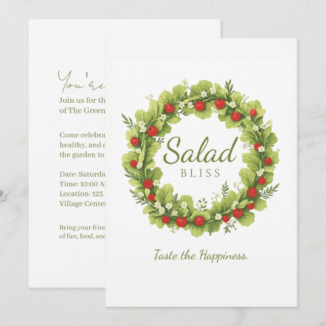Salad Bliss Invitation (Front/Back)
