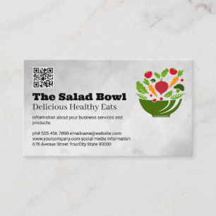 Salad Bowl with Vegetables   Food Services Business Card