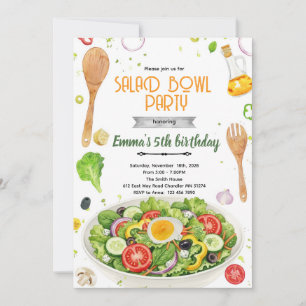 Salad bowls birthday party invitation