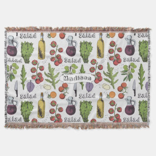 Salad Pattern custom name throw blanket
