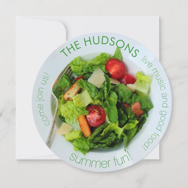 salad plate party invitation (Front)