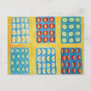 Salad Preparation Painting Postcard