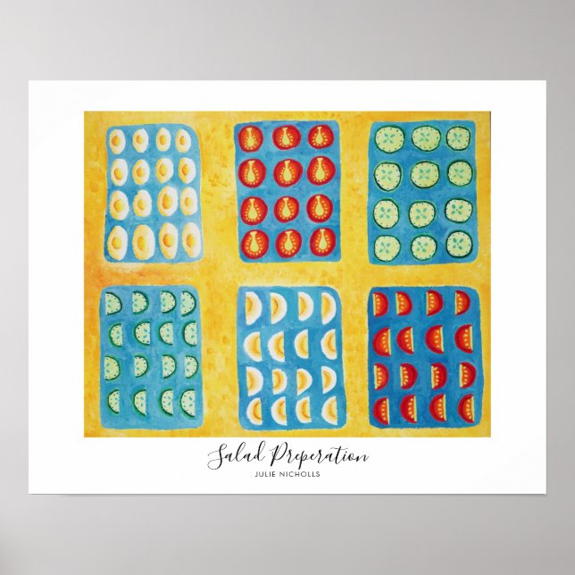 Salad Preparation Painting Poster (Front)