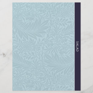 Salad Recipe Divider Vintage Blue Floral