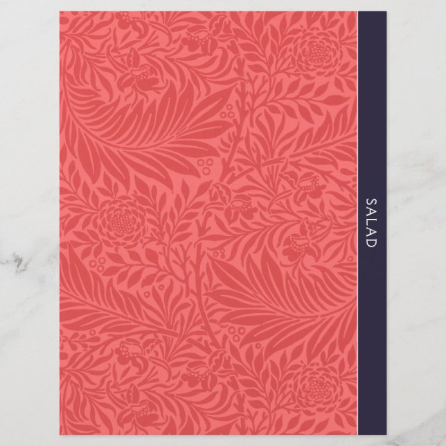 Salad | Recipe Divider | Vintage Red Floral (Front)