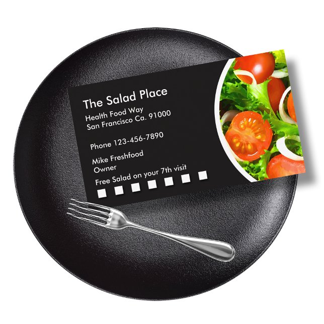 Salad Restaurant Businesscards Loyalty Card (Creator Uploaded)