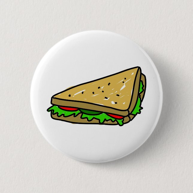 Salad Sandwich 6 Cm Round Badge (Front)