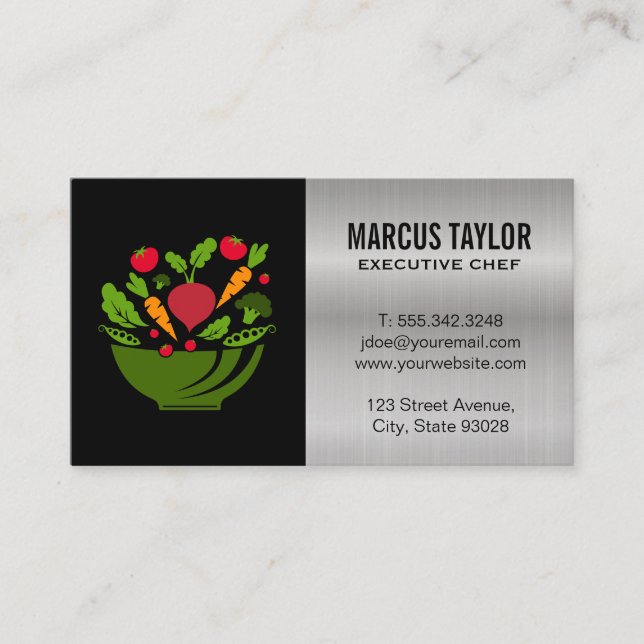 Salad Vegetables | Metallic Business Card (Front)