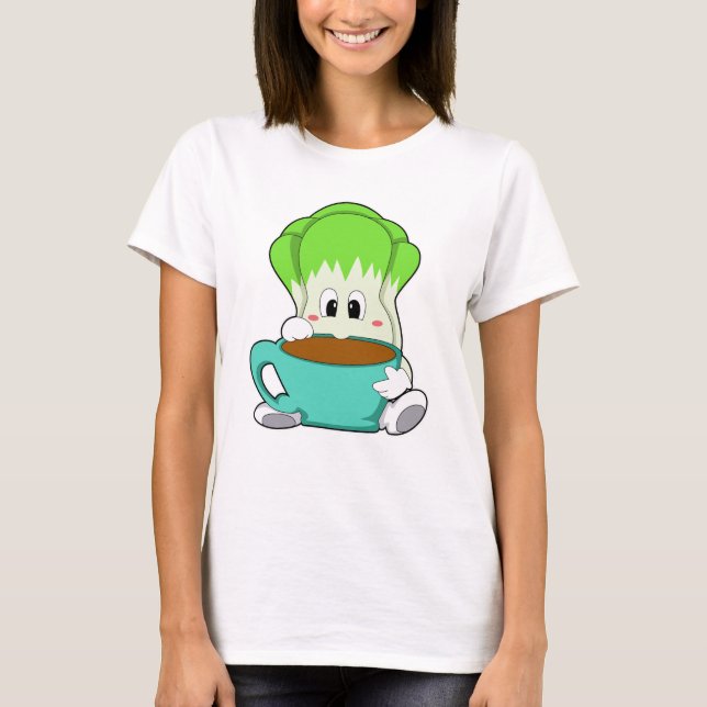 Salad with Cup of Coffee T-Shirt (Front)