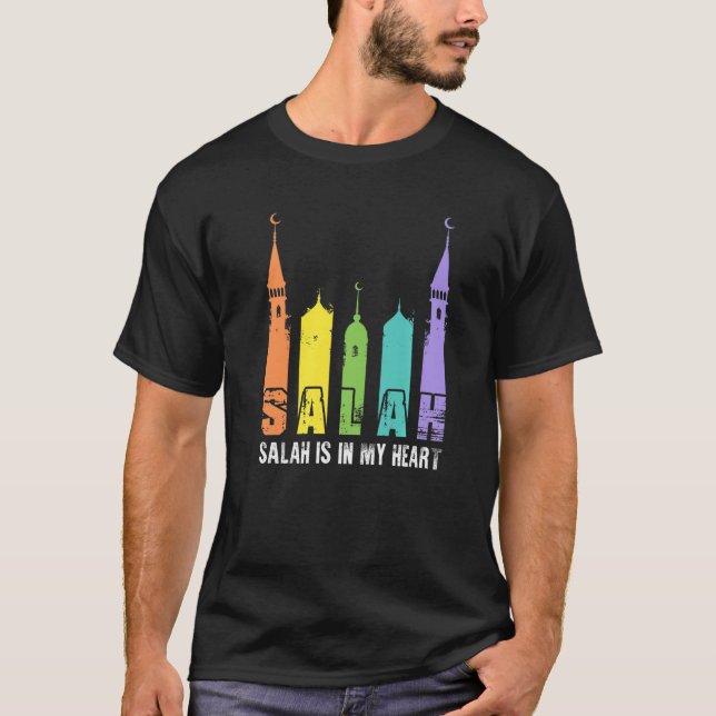 Salah In My Heart Muslim Islamic Religion Mosque G T-Shirt (Front)