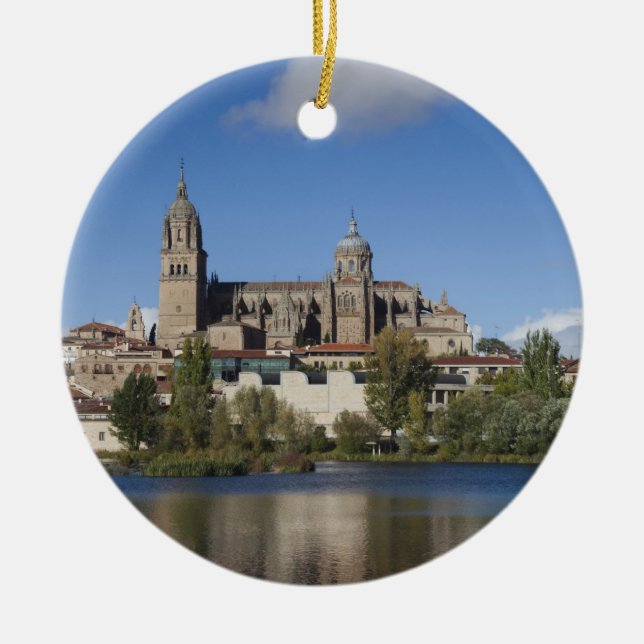 Salamanca Cathedrals and town Ceramic Tree Decoration (Front)