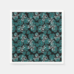Salamander and Green Leaf Pattern Napkin