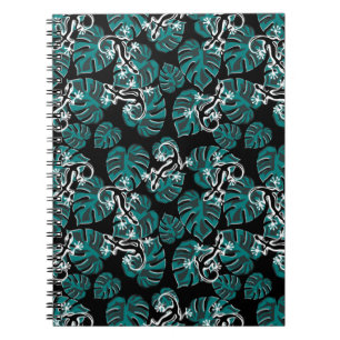 Salamander and Green Leaf Pattern Notebook