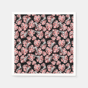 Salamander And Pink Leaves Repeating Pattern Napkin