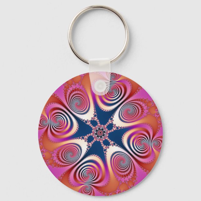 Salamander - Fractal Art Key Ring (Front)