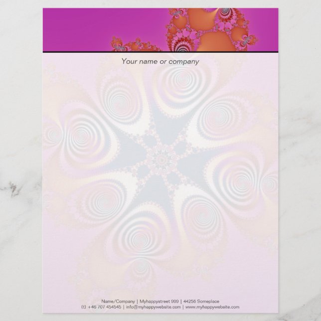 Salamander - Fractal Art Personalised Letterhead (Front)