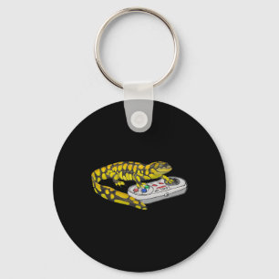 Salamander Playing Video Game Salamanders Gamers Key Ring