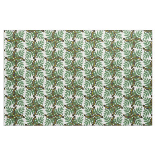 Salamanders and Fern leaves forest Patterned Fabric