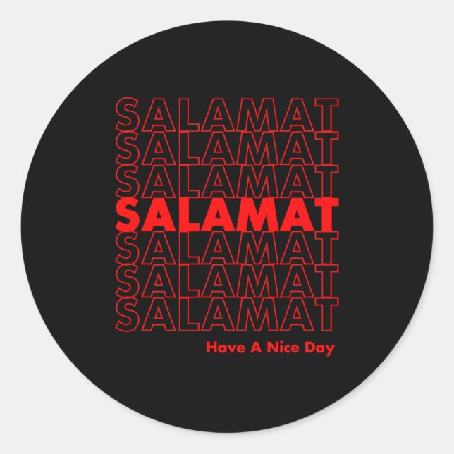 Salamat Have A Nice Day Filino  Classic Round Sticker (Front)