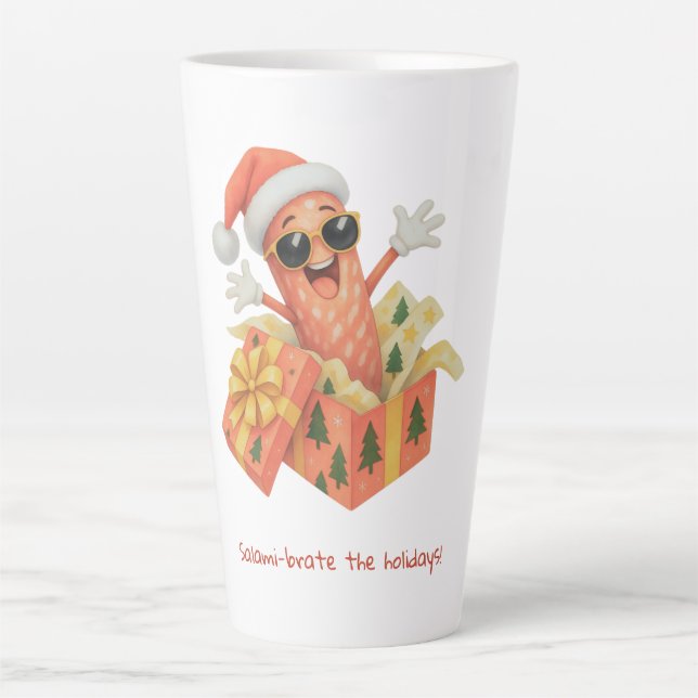 salami-brate the holidays! latte mug (Front)