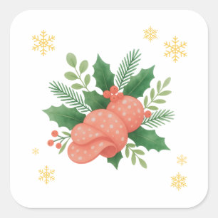 Salami Christmas Square Sticker