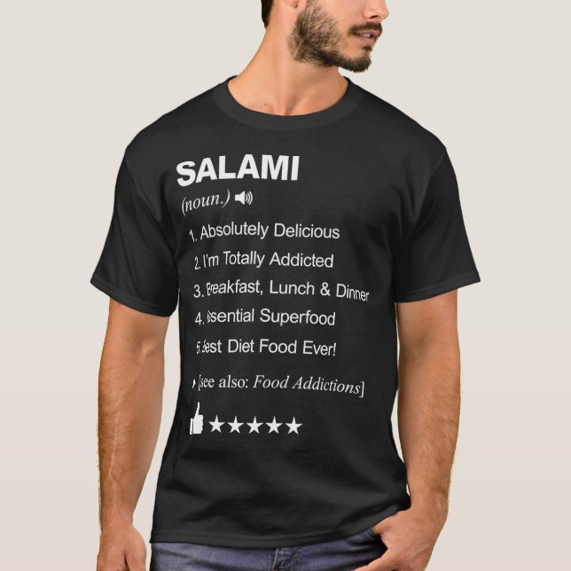 Salami Definition Meaning gastro  T-Shirt (Front)