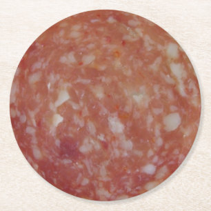 Salami Slice Round Paper Coaster