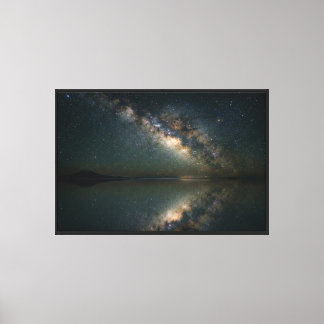 salar de uyeni Infinite Reflection Milky Way Canvas Print