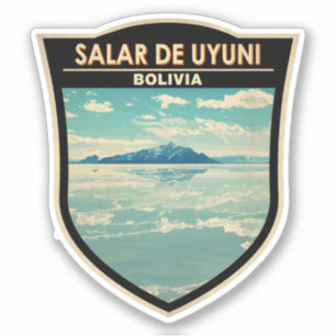 Salar de Uyuni Bolivia Travel Art Badge