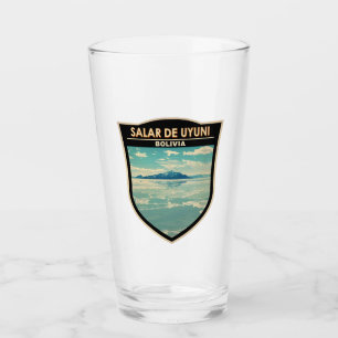 Salar de Uyuni Bolivia Travel Art Badge Glass