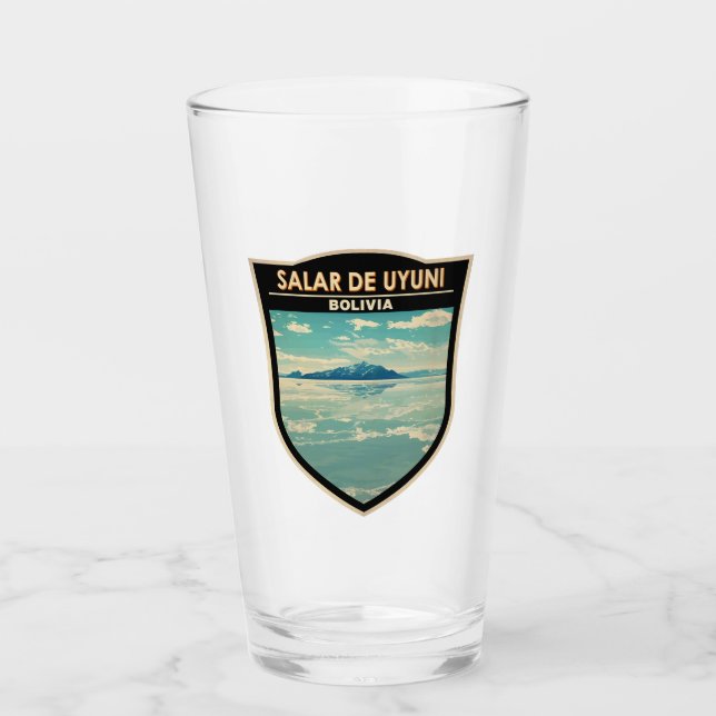 Salar de Uyuni Bolivia Travel Art Badge Glass (Front)