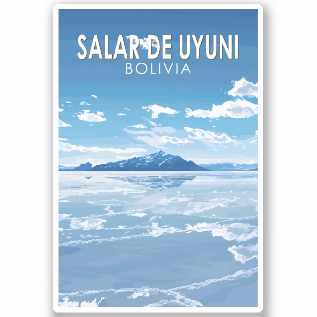 Salar de Uyuni Bolivia Travel Art Vintage (Front)