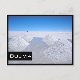Salar de Uyuni salt flats black frame postcard