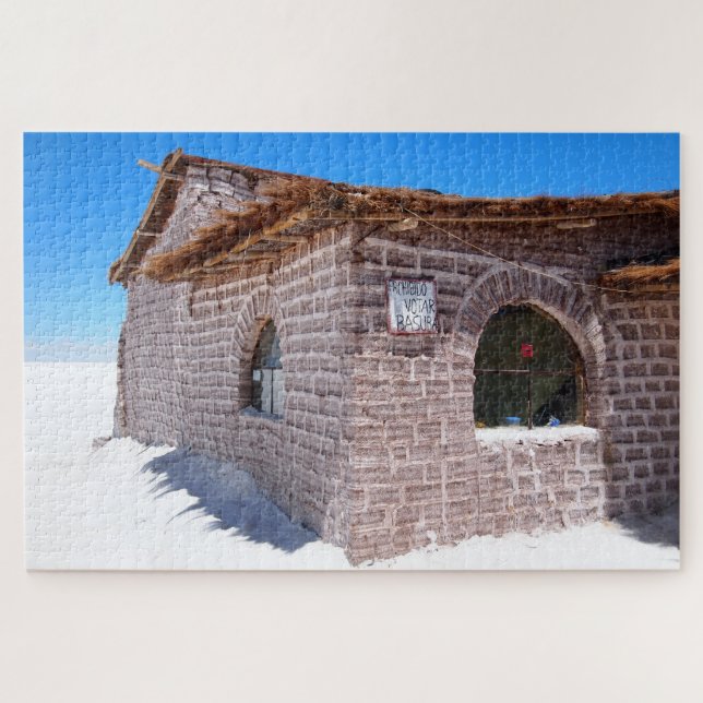Salar de Uyuni salt hotel jigsaw puzzle (Horizontal)