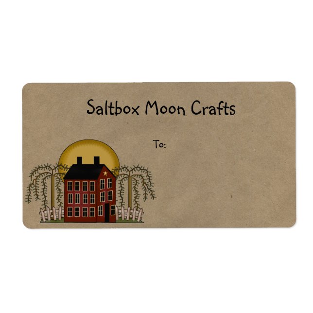 Salbox Moon Rustic Shipping Label  (Front)