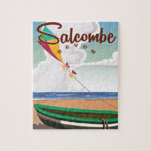 Salcombe, Devon Vintage Travel Poster Jigsaw Puzzle