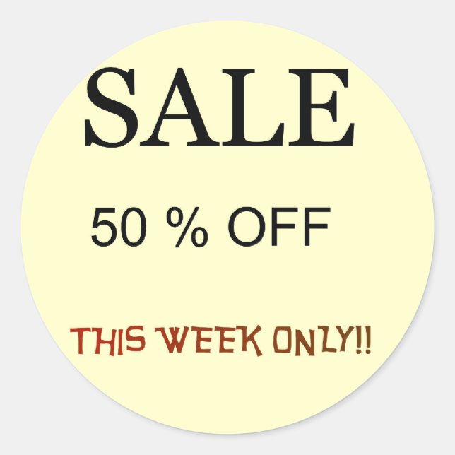 Sale 50%0ff > Sale Stickers (Front)