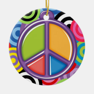 SALE! - A Peaceful Theme - Peace Sign Ceramic Tree Decoration