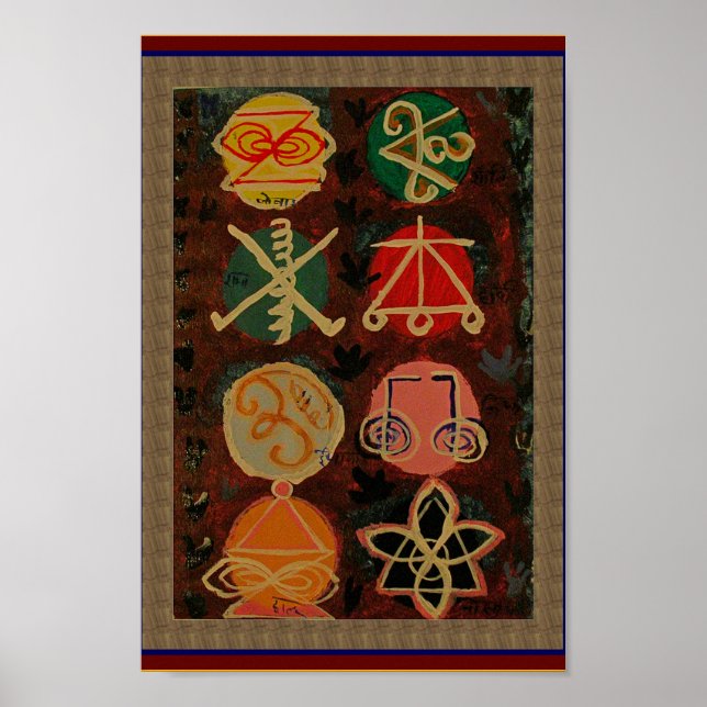 SALE Art Abstract Karuna Reiki Symbol Decorations (Front)