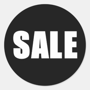 SALE Black Background Classic Round Sticker