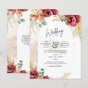 SALE! Boho Burgundy Gold Floral Country Barn Farm