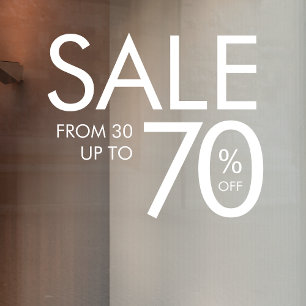 Sale Business   Retail Store Minimalist White Window Cling