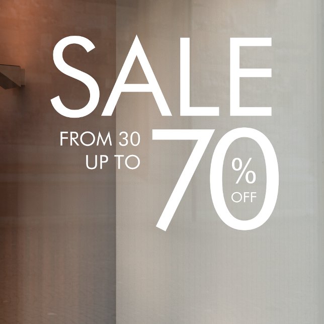 Sale Business | Retail Store Minimalist White Window Cling (Creator Uploaded)