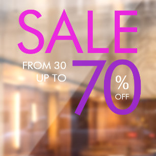 Sale Business Retail Store Pink and Purple Window Cling