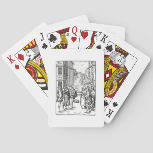 Sale by Town Crier, after a woodcut in 'Praxis Rer Playing Cards